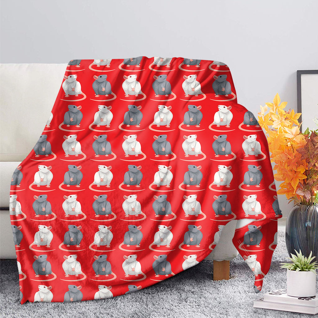 Chinese Rat Zodiac Pattern Print Blanket