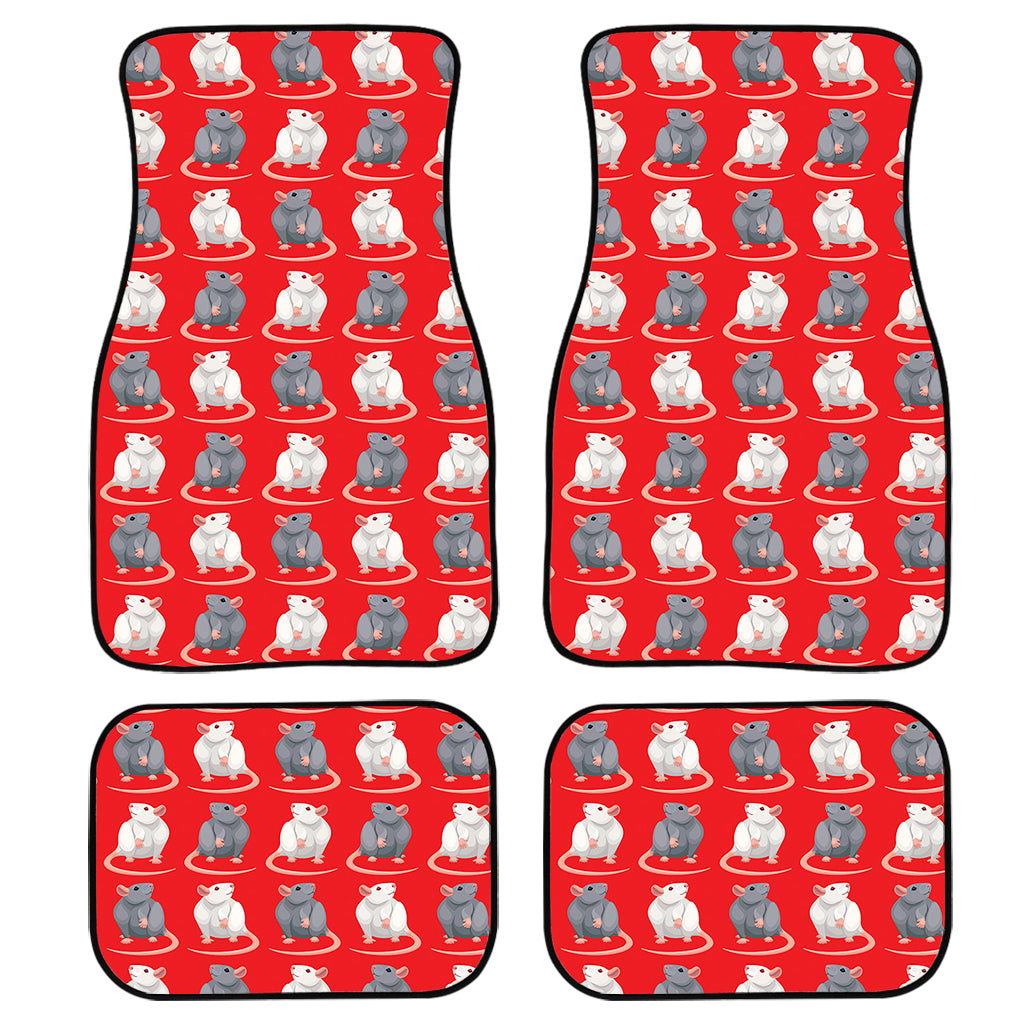 Chinese Rat Zodiac Pattern Print Front and Back Car Floor Mats