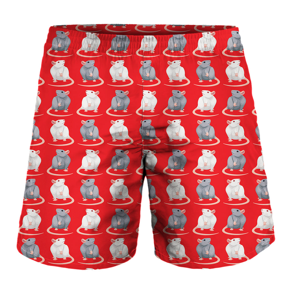 Chinese Rat Zodiac Pattern Print Men's Shorts