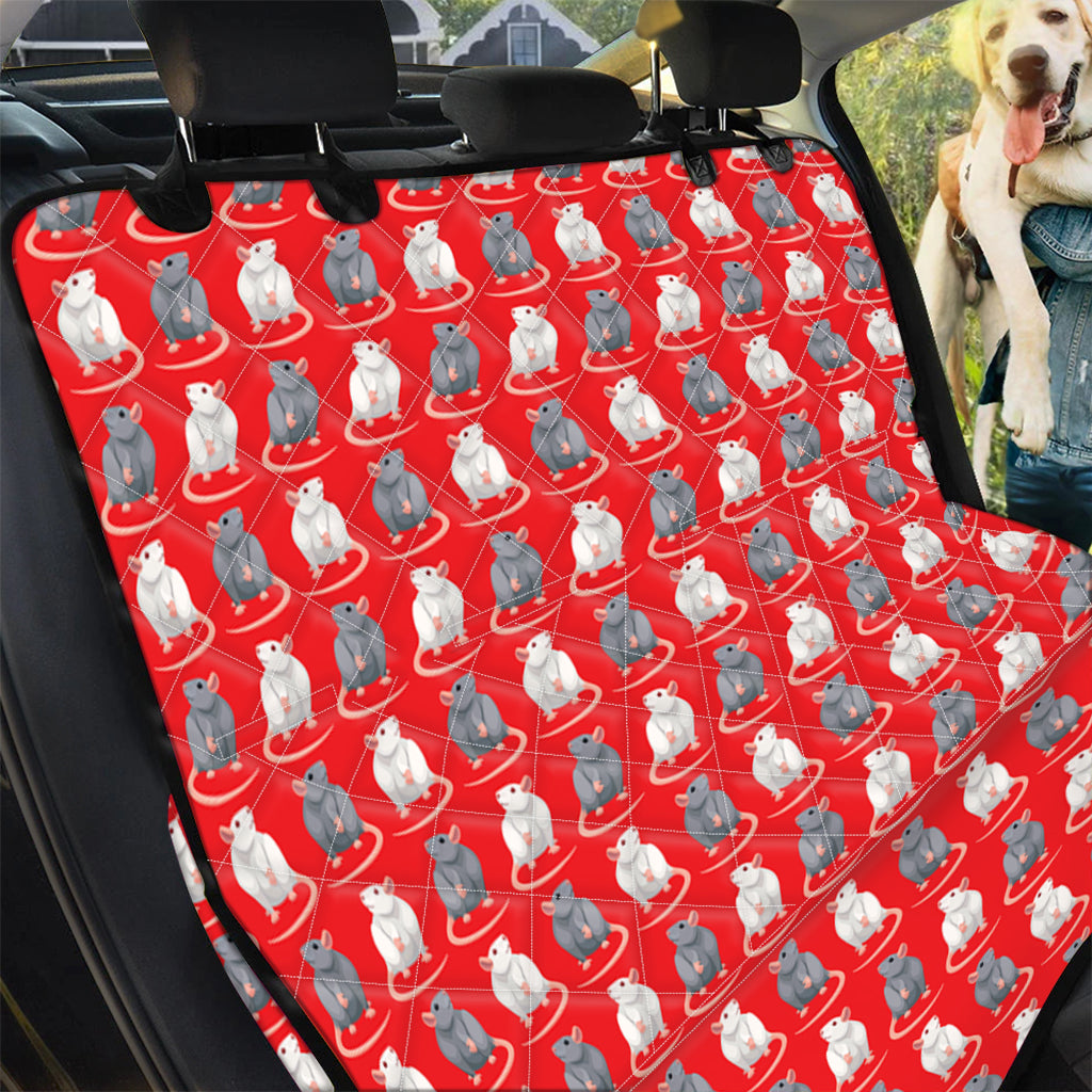 Chinese Rat Zodiac Pattern Print Pet Car Back Seat Cover