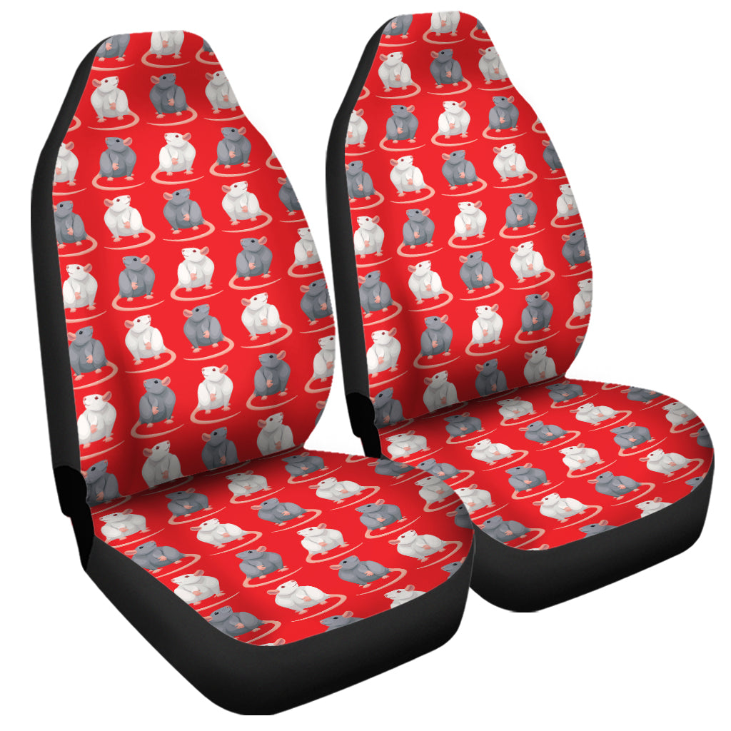 Chinese Rat Zodiac Pattern Print Universal Fit Car Seat Covers