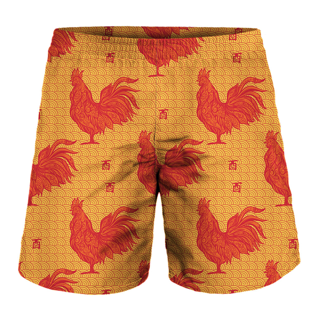 Chinese Rooster Pattern Print Men's Shorts