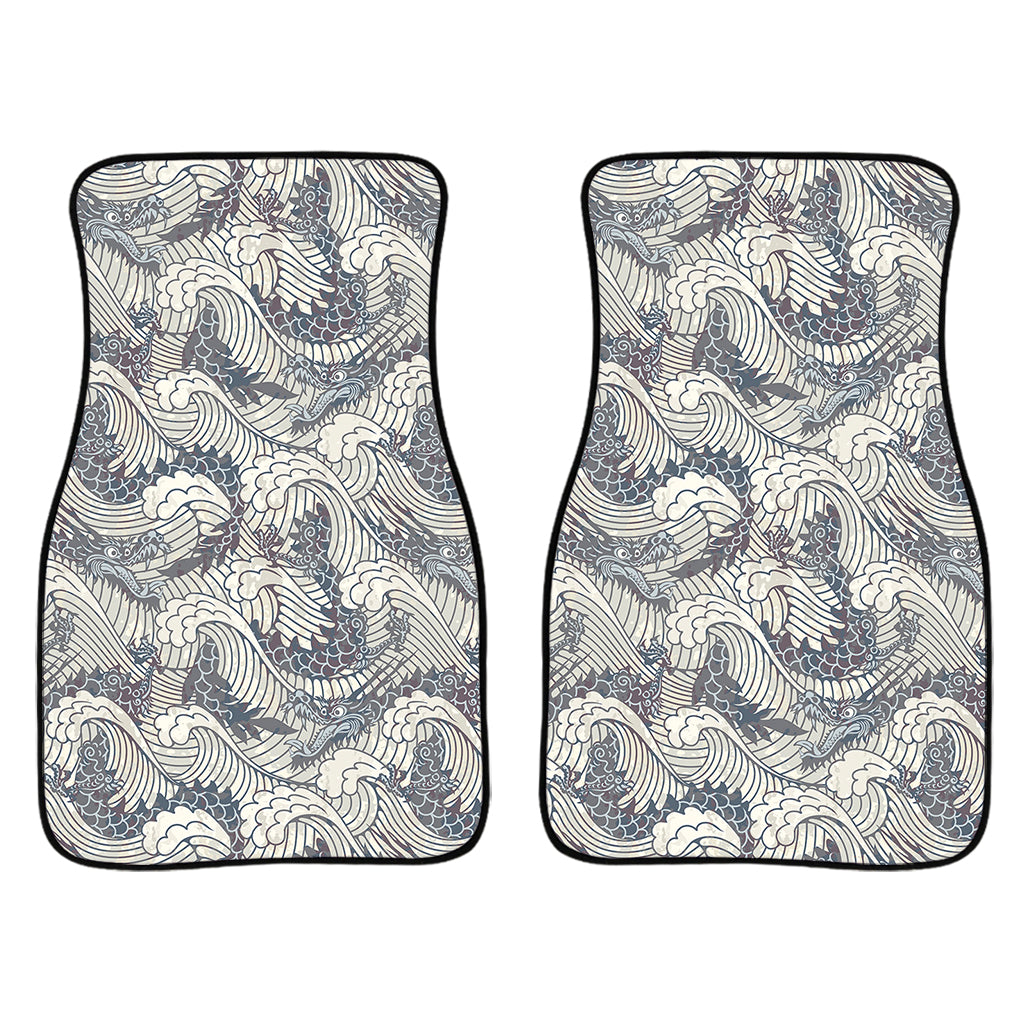 Chinese Sea Dragon Pattern Print Front Car Floor Mats