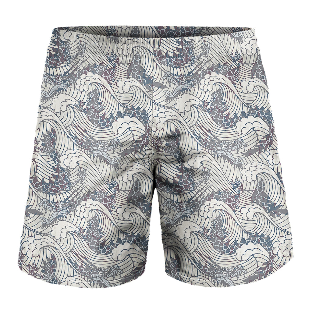 Chinese Sea Dragon Pattern Print Men's Shorts