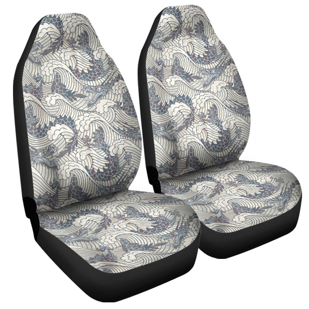 Chinese Sea Dragon Pattern Print Universal Fit Car Seat Covers