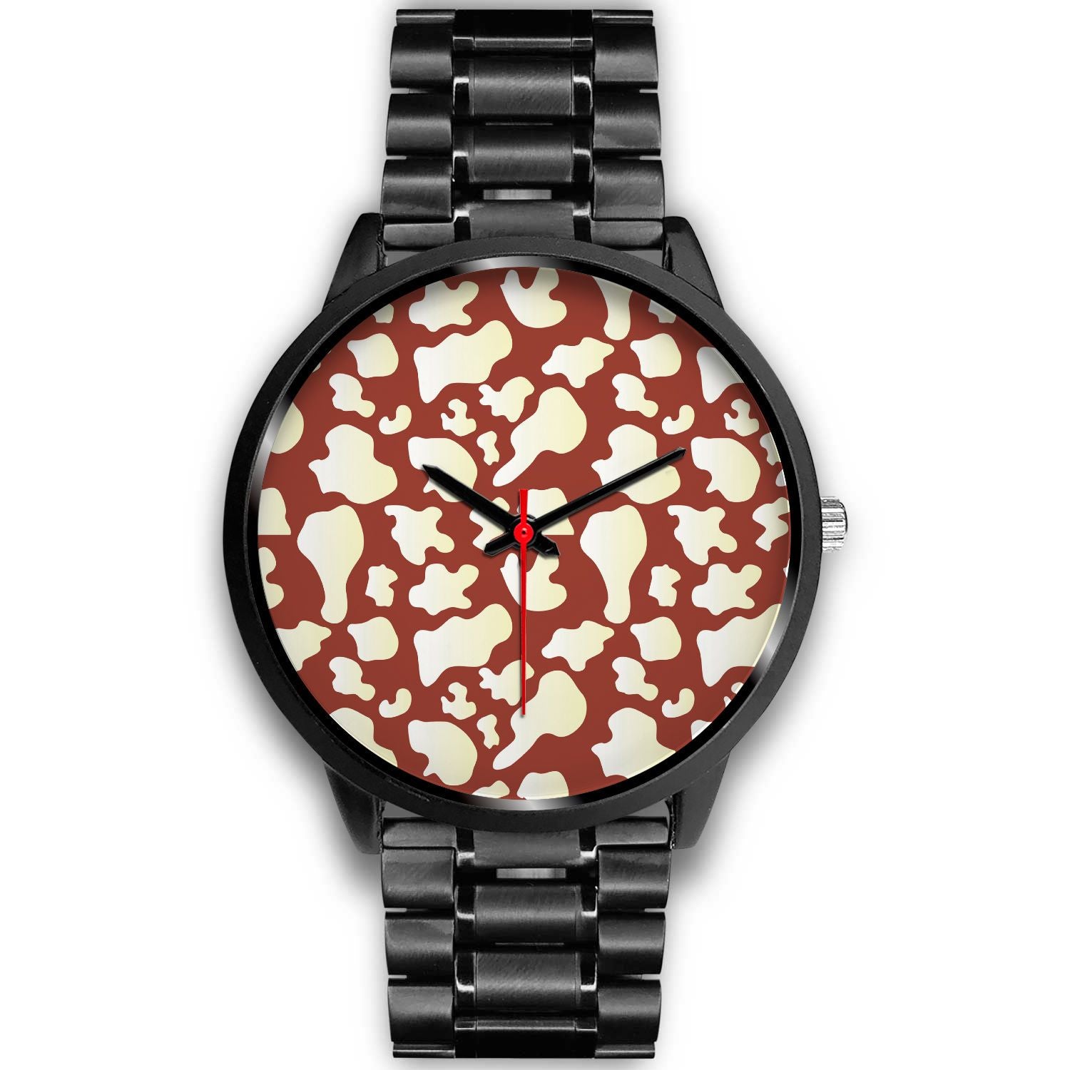 Chocolate And Milk Cow Print Black Watch