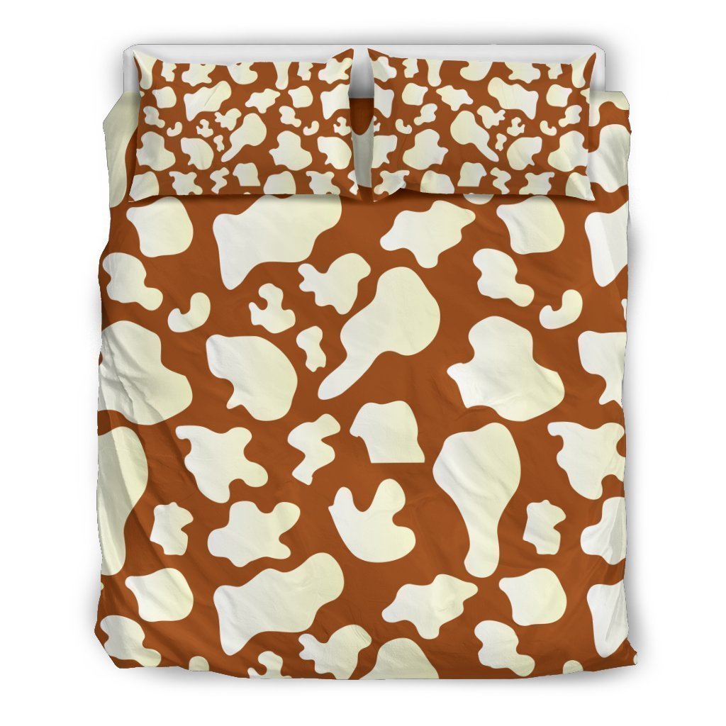 Chocolate And Milk Cow Print Duvet Cover Bedding Set