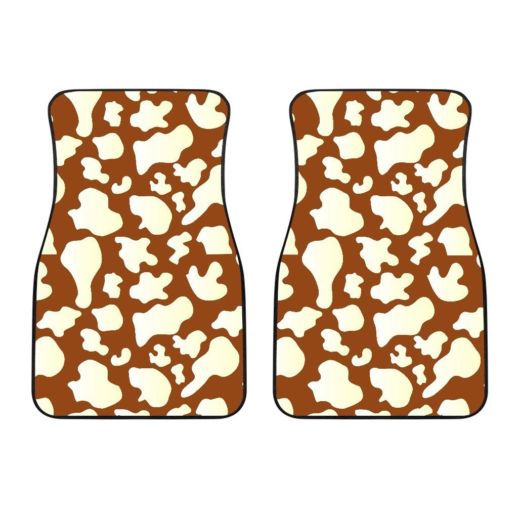 Chocolate And Milk Cow Print Front Car Floor Mats