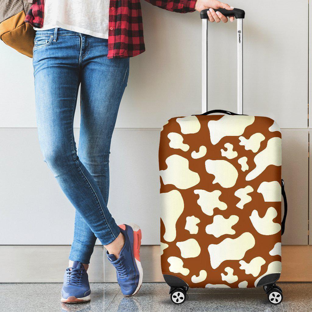 Chocolate And Milk Cow Print Luggage Cover