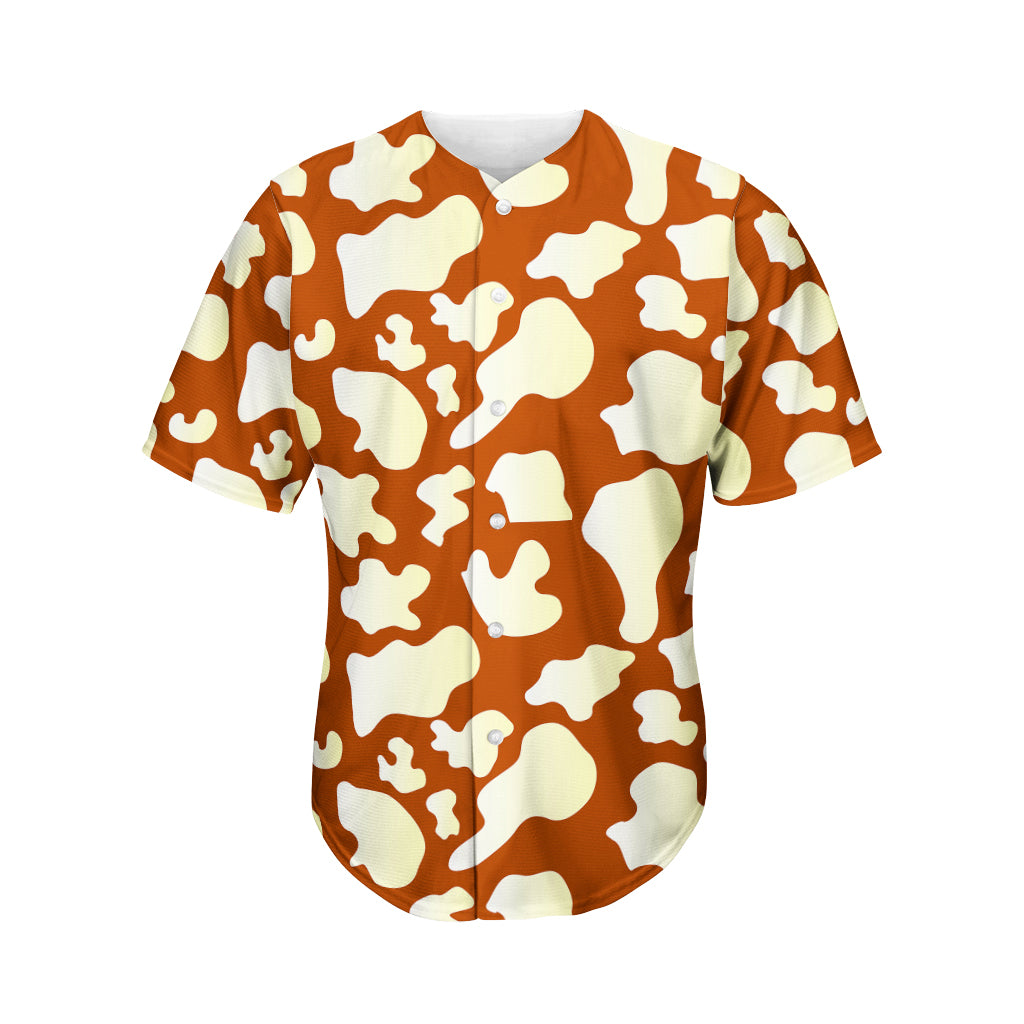 Chocolate And Milk Cow Print Men's Baseball Jersey