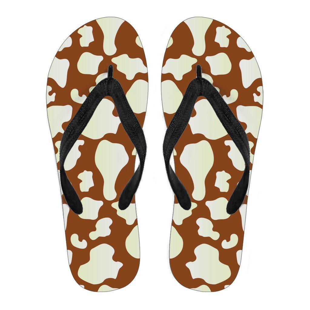 Chocolate And Milk Cow Print Men's Flip Flops