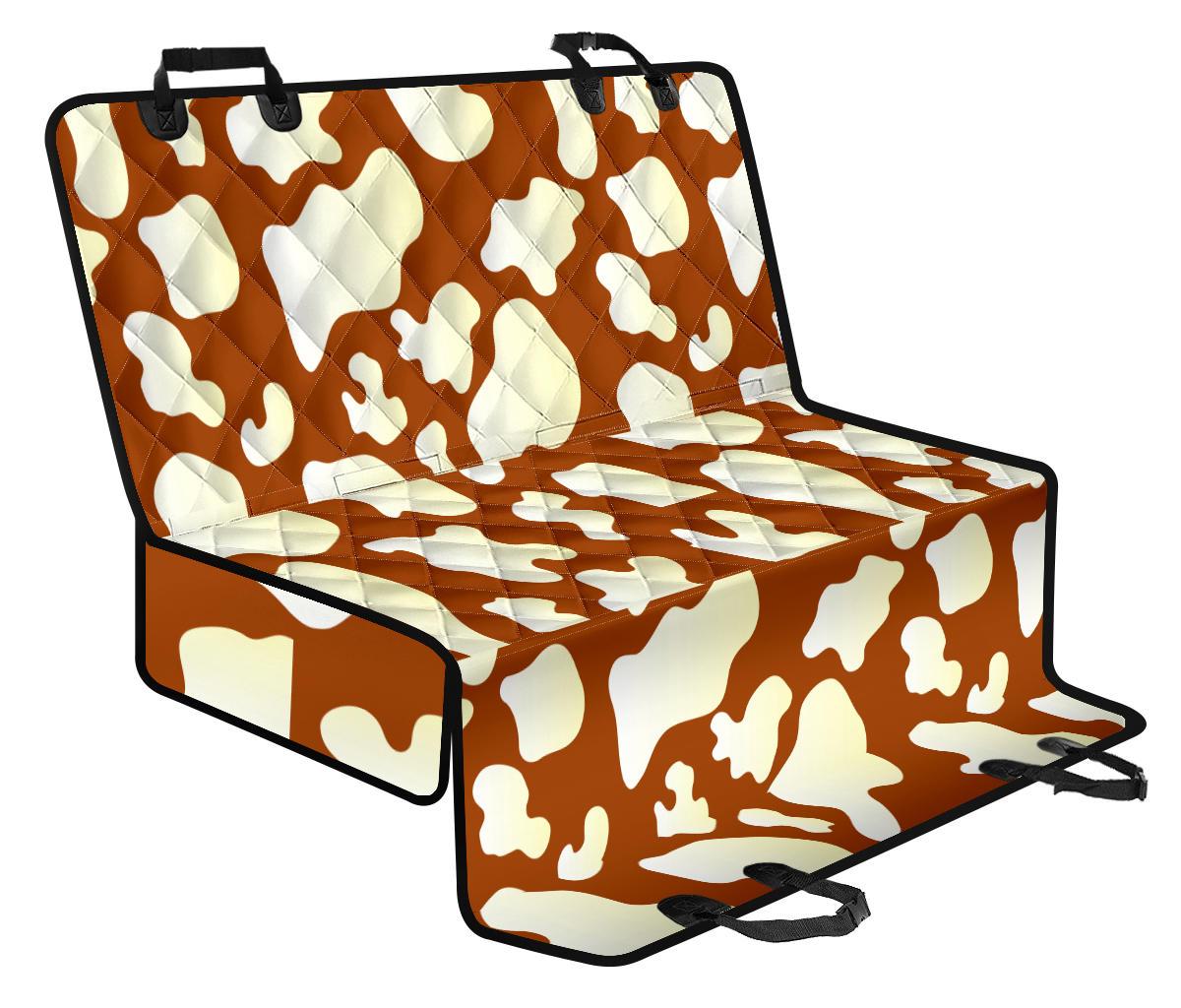 Chocolate And Milk Cow Print Pet Car Back Seat Cover