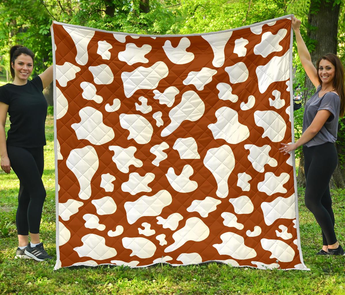 Chocolate And Milk Cow Print Quilt