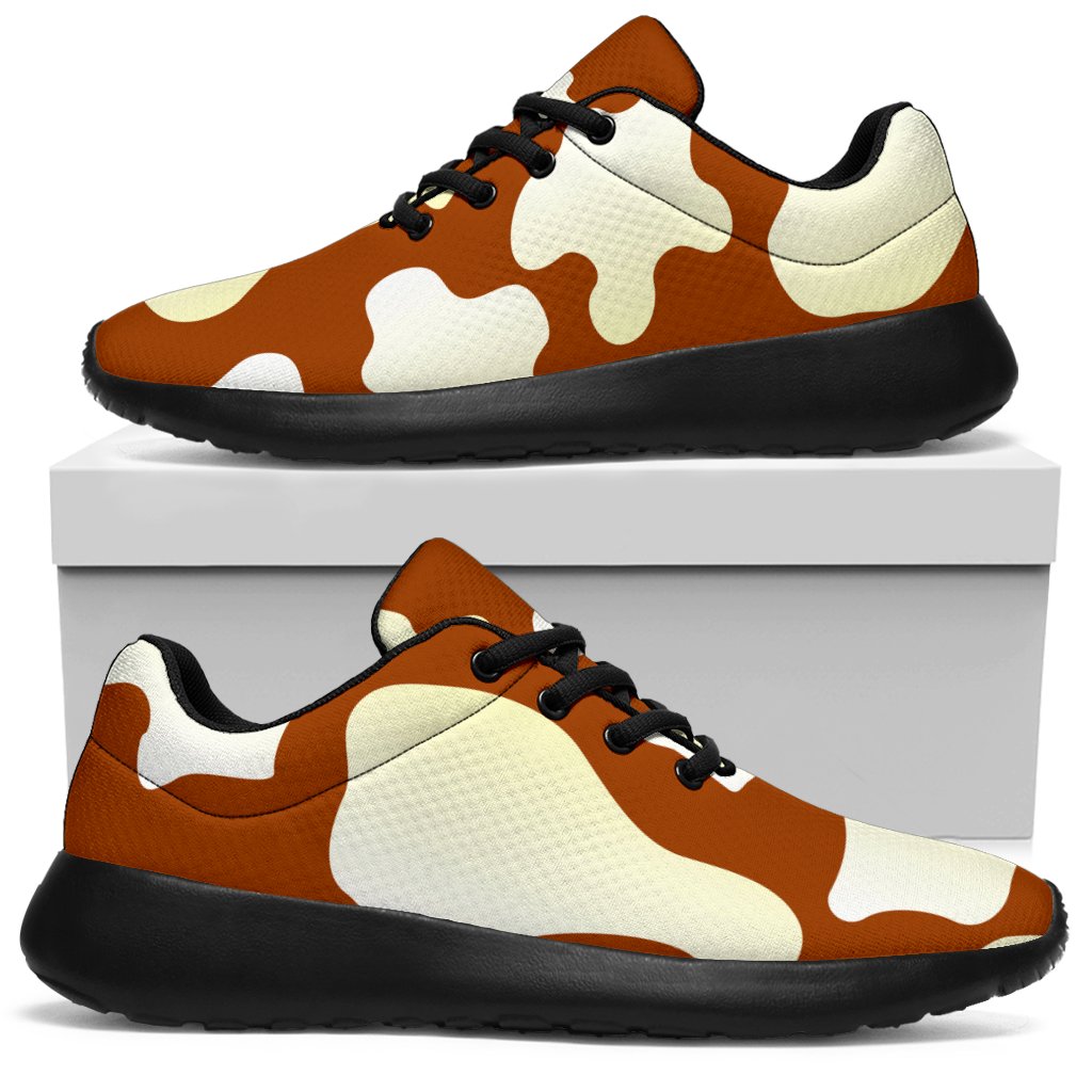 Chocolate And Milk Cow Print Sport Sneakers