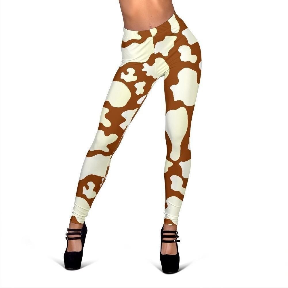 Chocolate And Milk Cow Print Women's Leggings