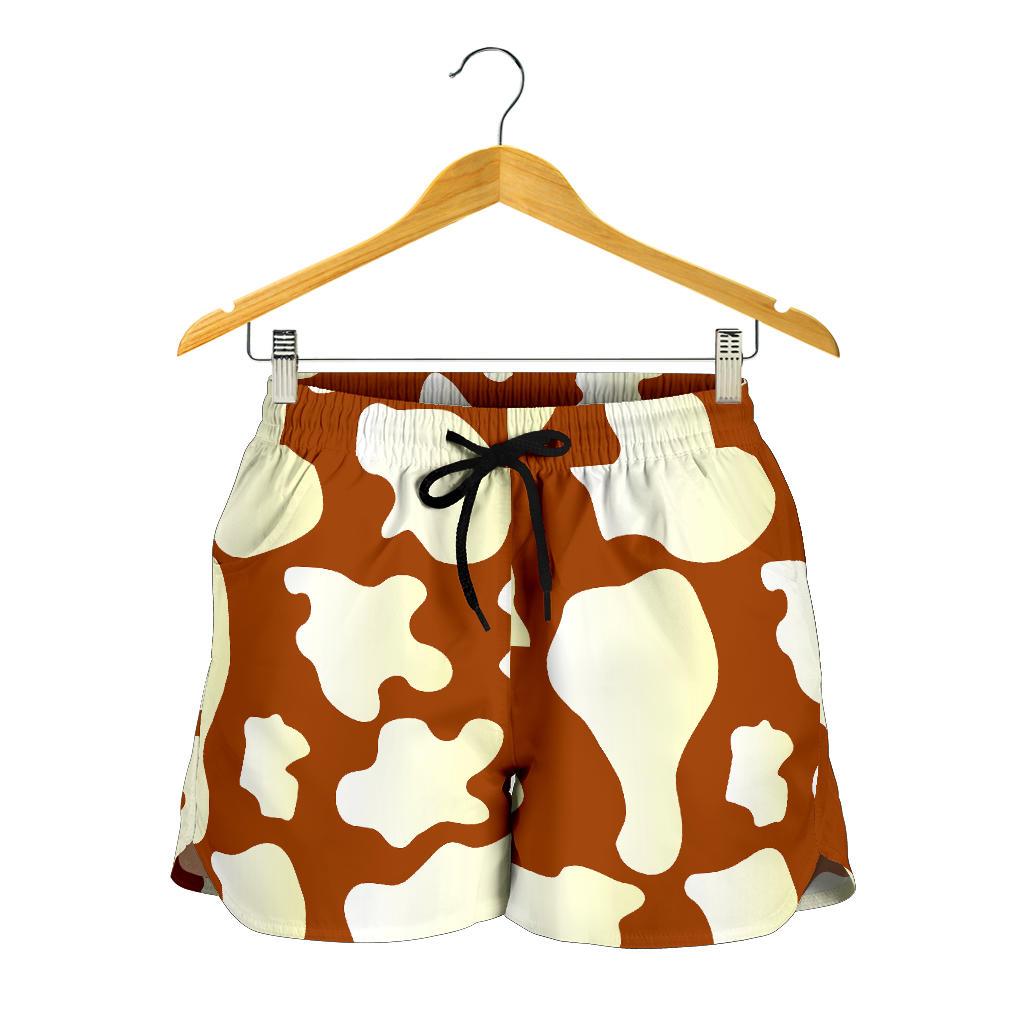 Chocolate And Milk Cow Print Women's Shorts