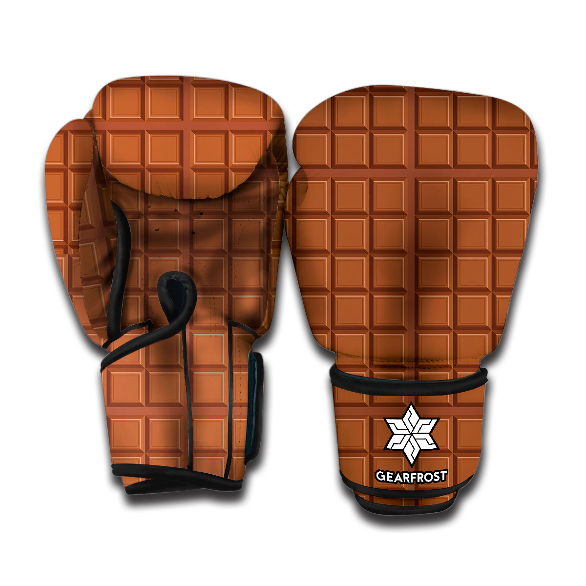 Chocolate Bar Pattern Print Boxing Gloves