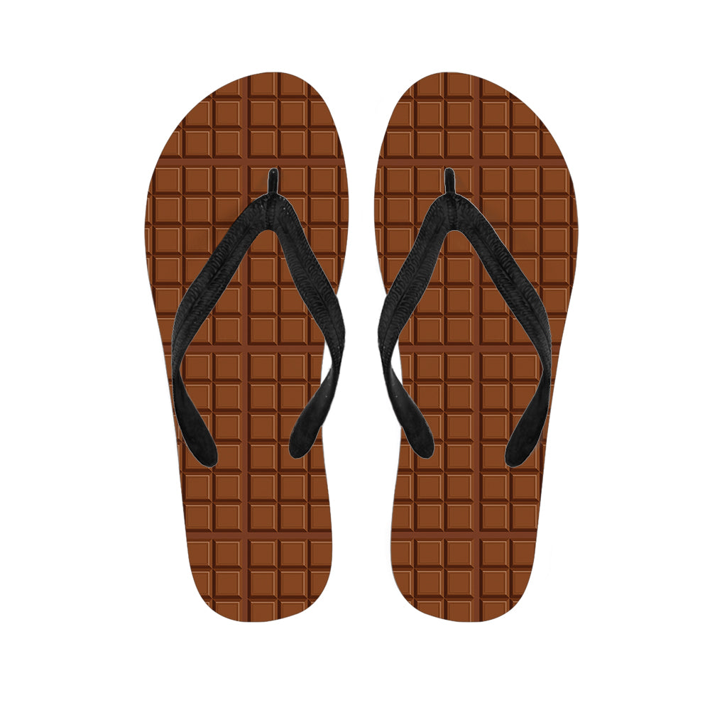 Chocolate Bar Pattern Print Flip Flops