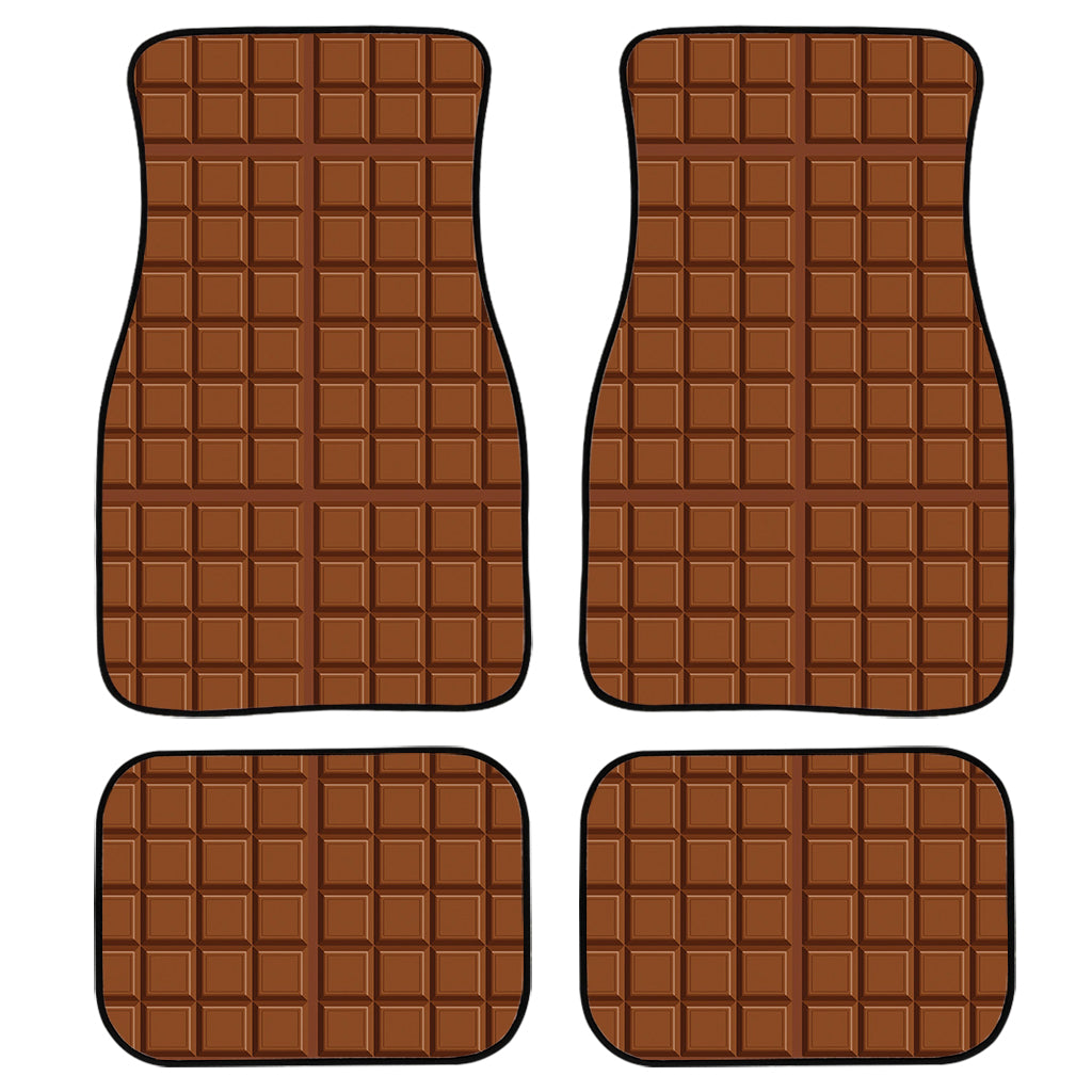 Chocolate Bar Pattern Print Front and Back Car Floor Mats