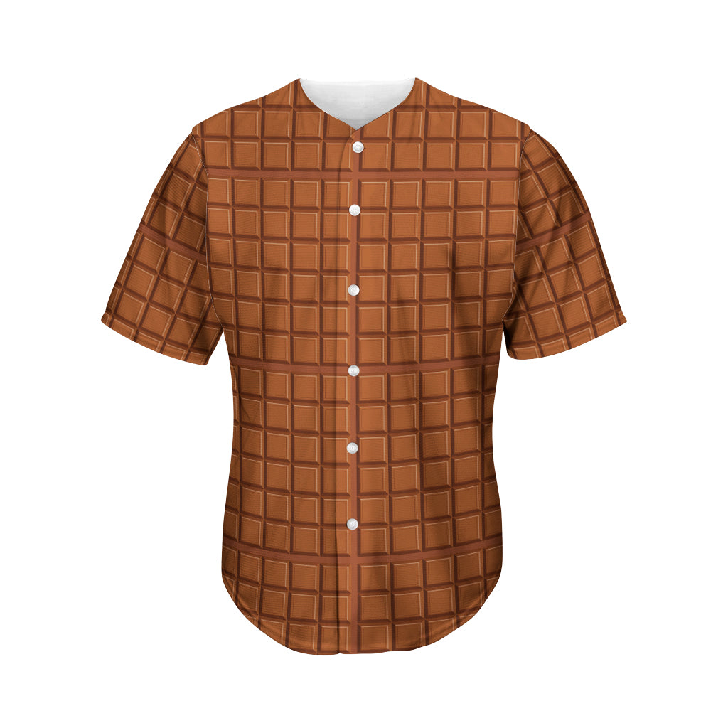 Chocolate Bar Pattern Print Men's Baseball Jersey