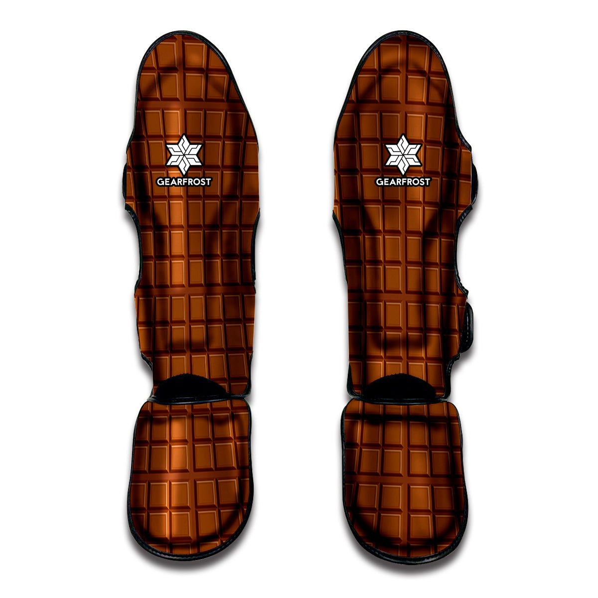 Chocolate Bar Pattern Print Muay Thai Shin Guards