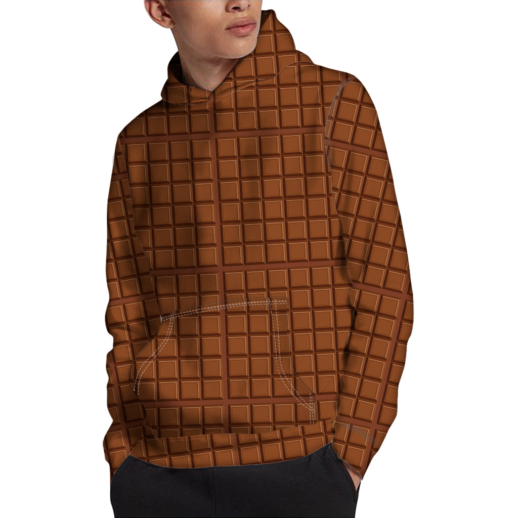 Chocolate Bar Pattern Print Pullover Hoodie