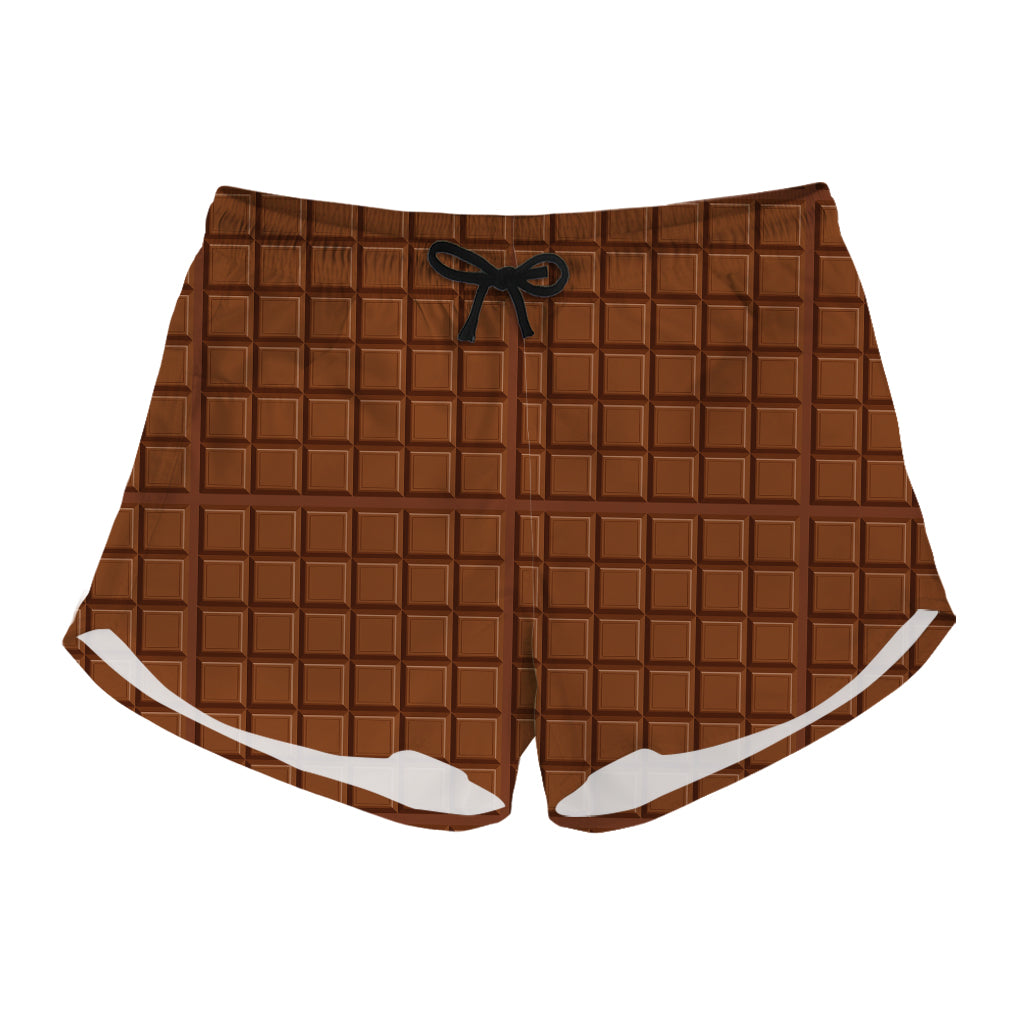 Chocolate Bar Pattern Print Women's Shorts