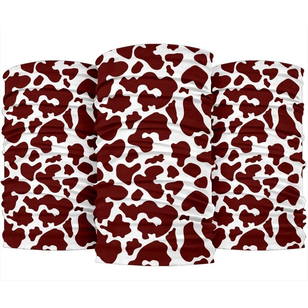 Chocolate Brown And White Cow Print 3-Pack Bandanas