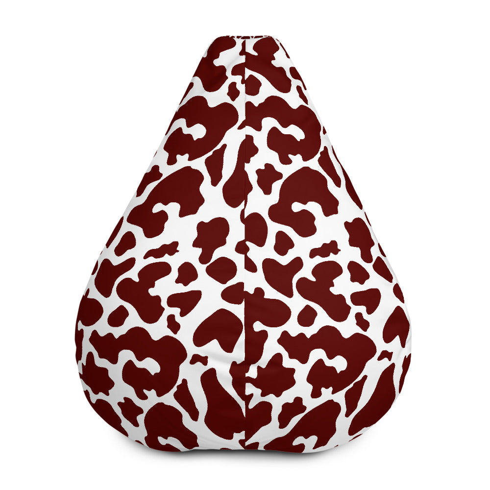 Chocolate Brown And White Cow Print Bean Bag Cover