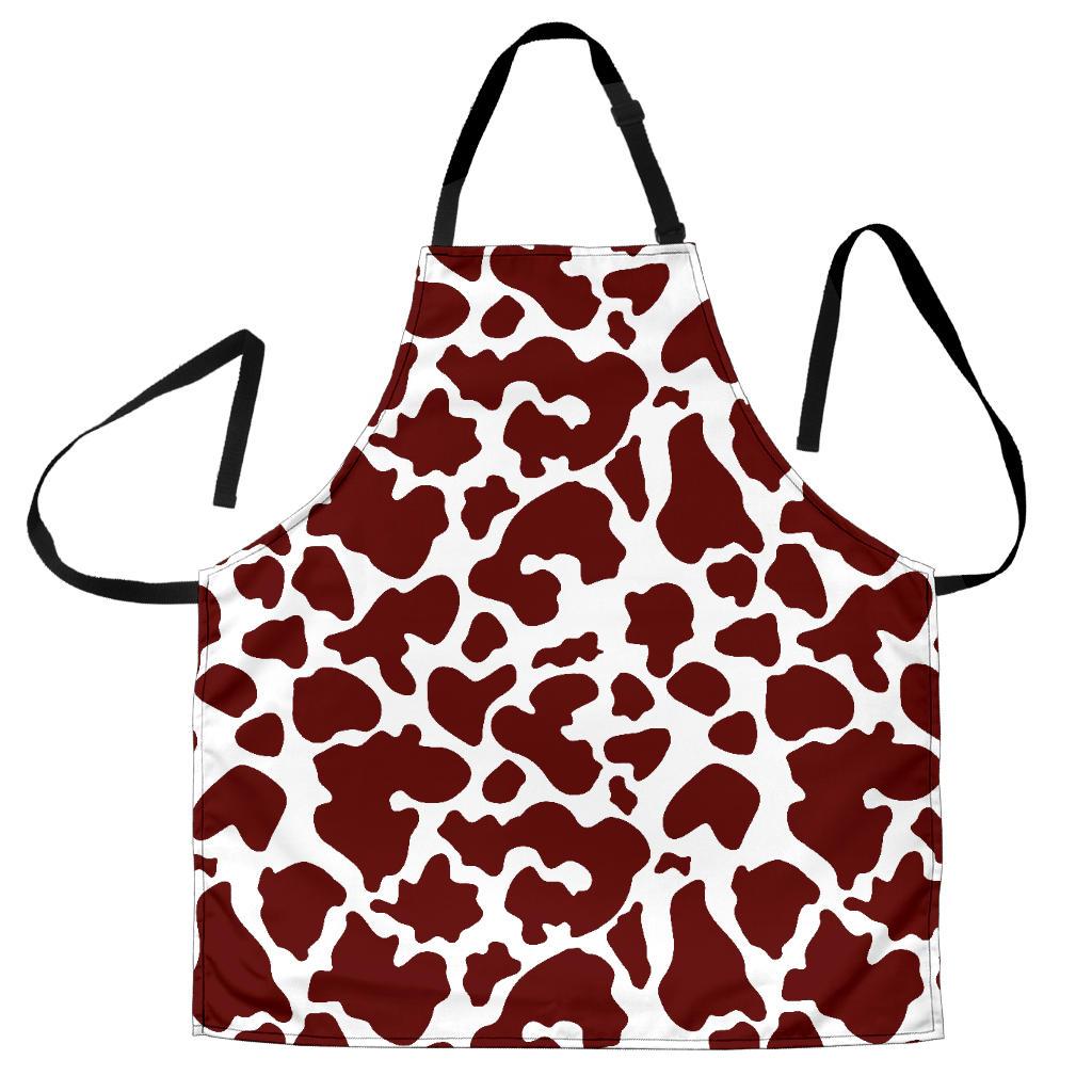 Chocolate Brown And White Cow Print Men's Apron