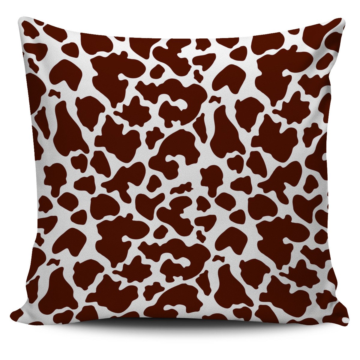 Chocolate Brown And White Cow Print Pillow Cover