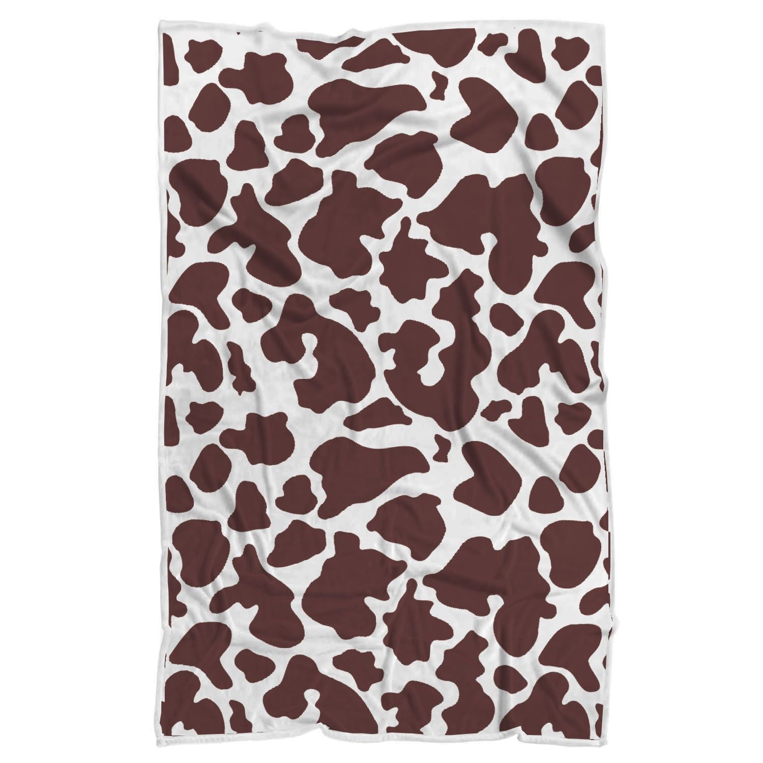 Chocolate Brown And White Cow Print Sherpa Blanket