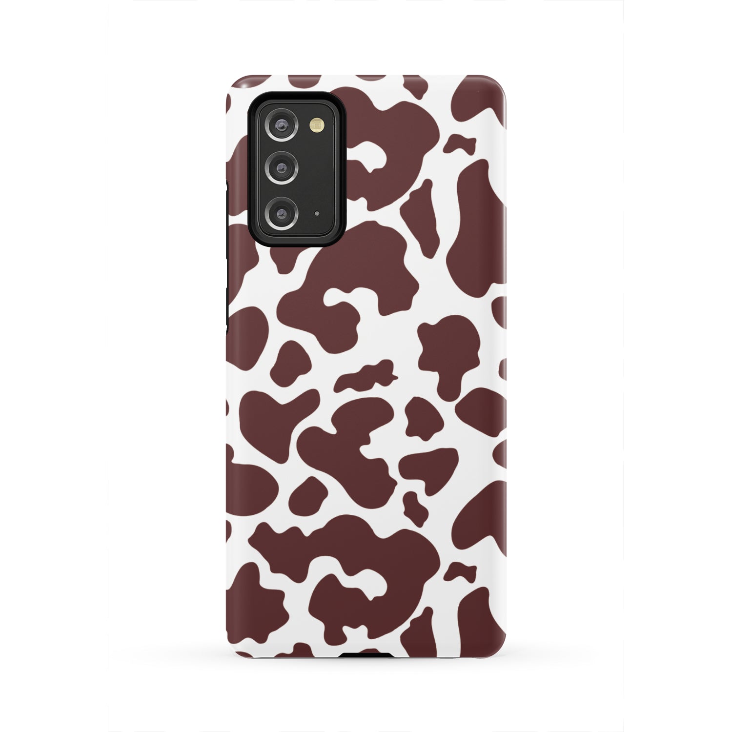 Chocolate Brown And White Cow Print Tough Phone Case