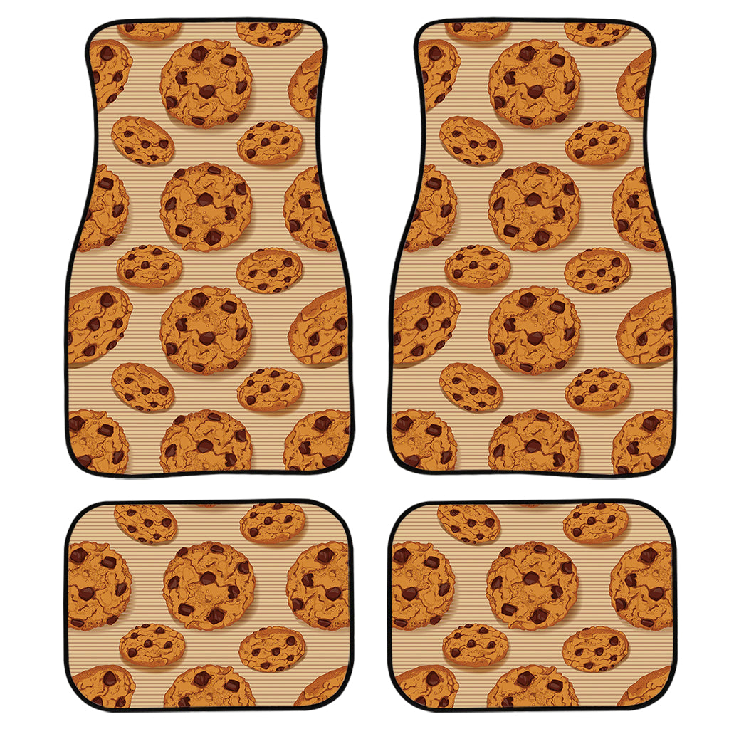 Chocolate Chip Cookie Pattern Print Front and Back Car Floor Mats