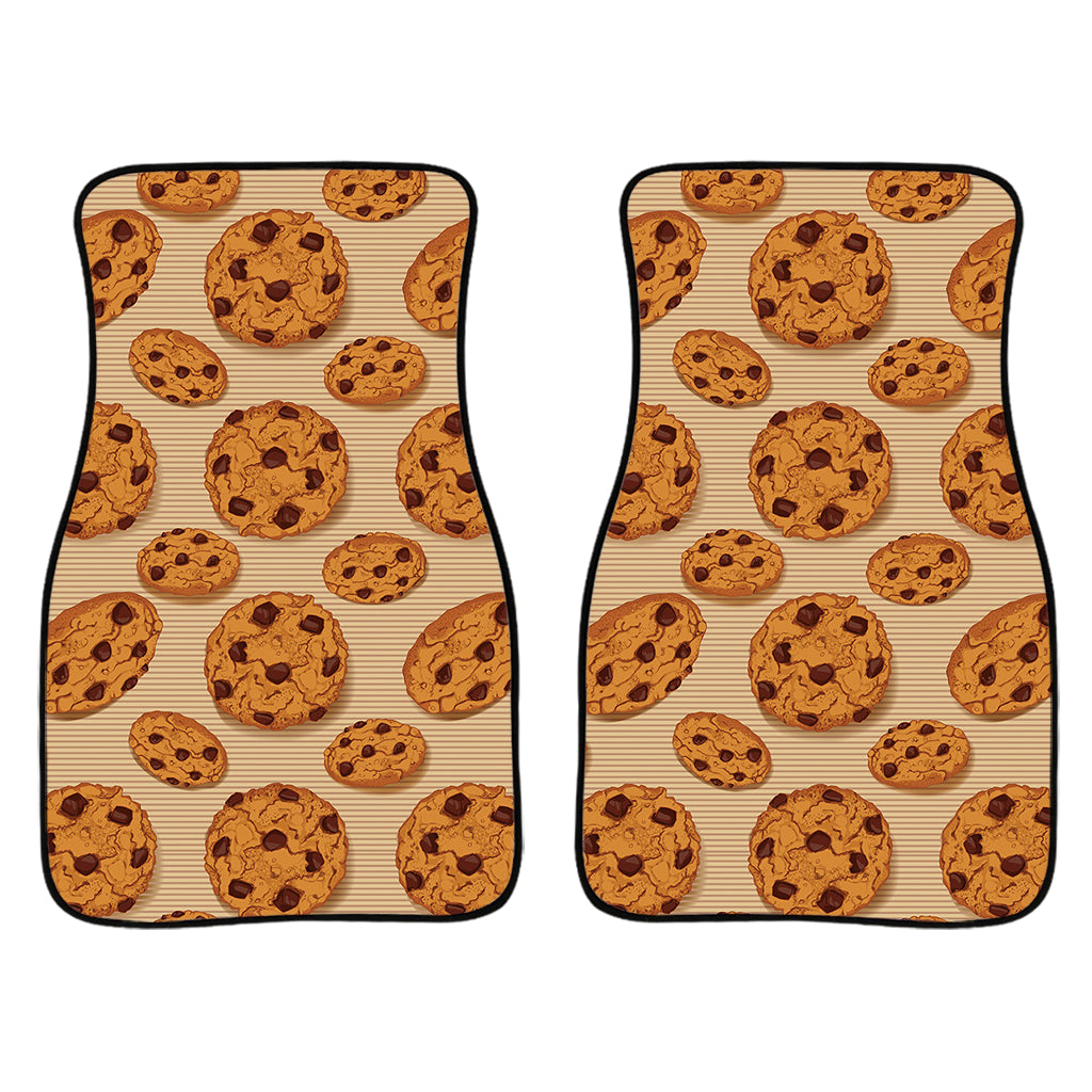 Chocolate Chip Cookie Pattern Print Front Car Floor Mats