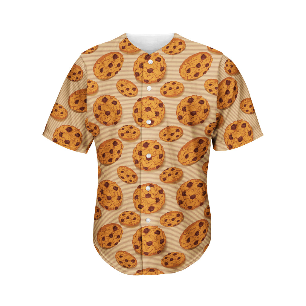 Chocolate Chip Cookie Pattern Print Men's Baseball Jersey