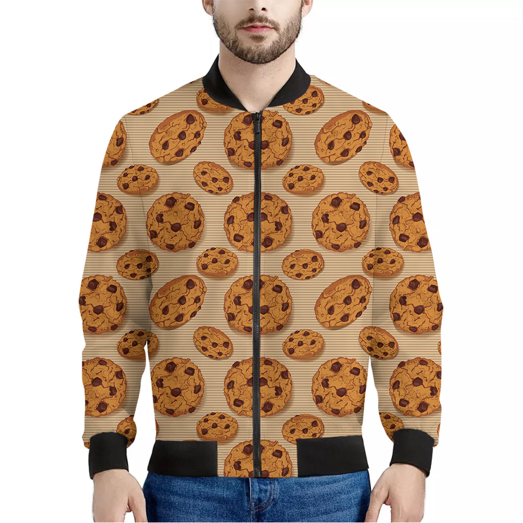 Chocolate Chip Cookie Pattern Print Men's Bomber Jacket