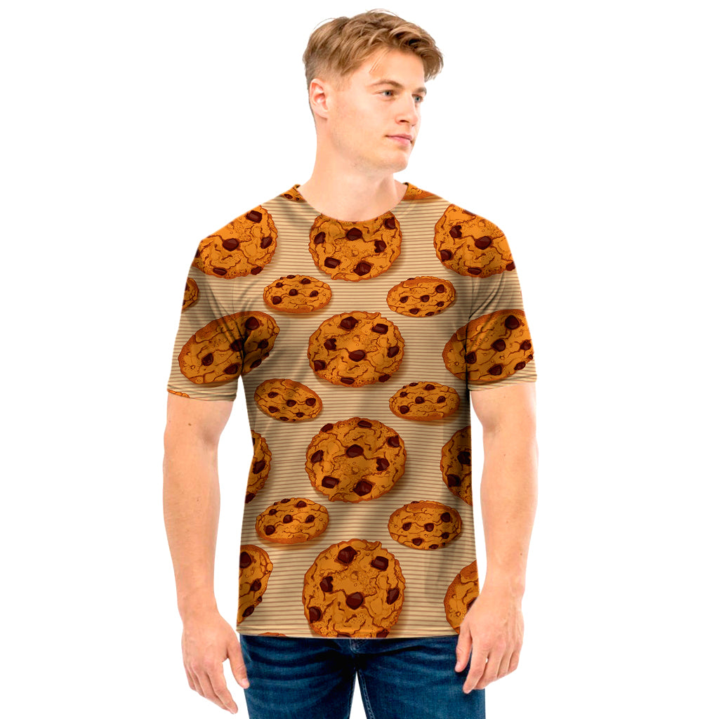 Chocolate Chip Cookie Pattern Print Men's T-Shirt