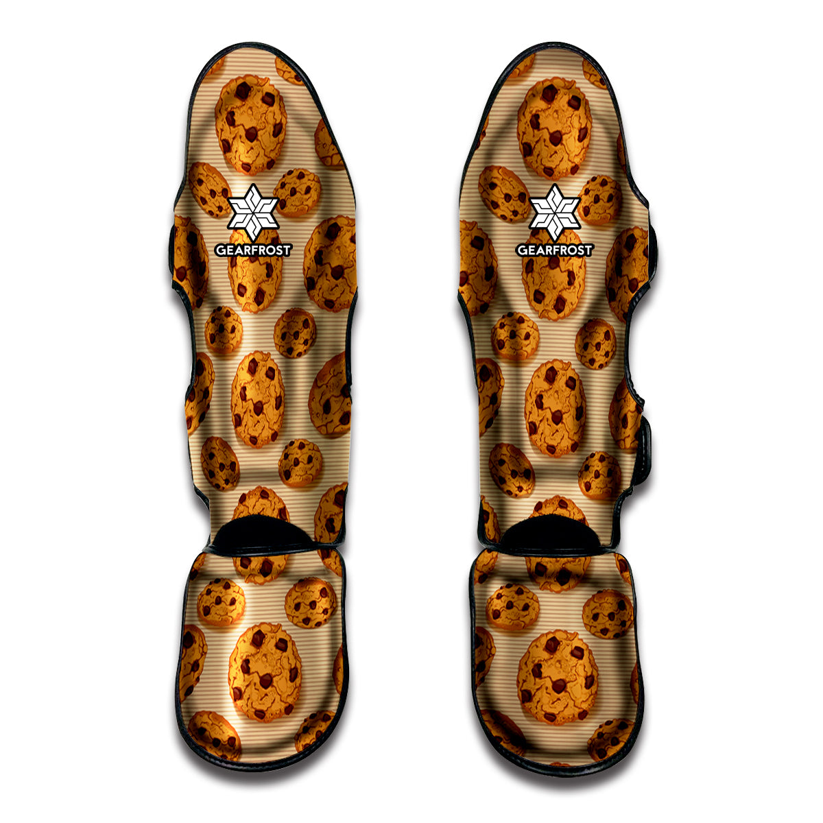 Chocolate Chip Cookie Pattern Print Muay Thai Shin Guards