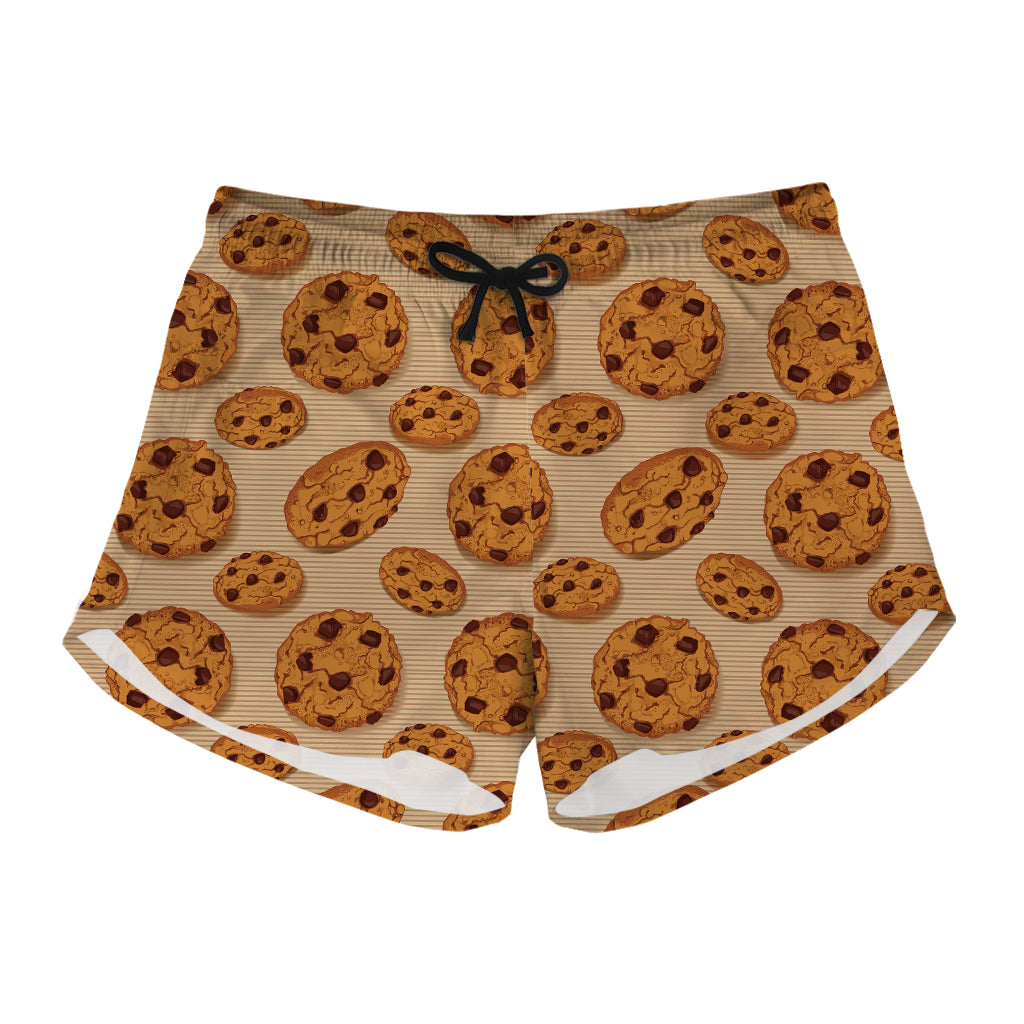 Chocolate Chip Cookie Pattern Print Women's Shorts