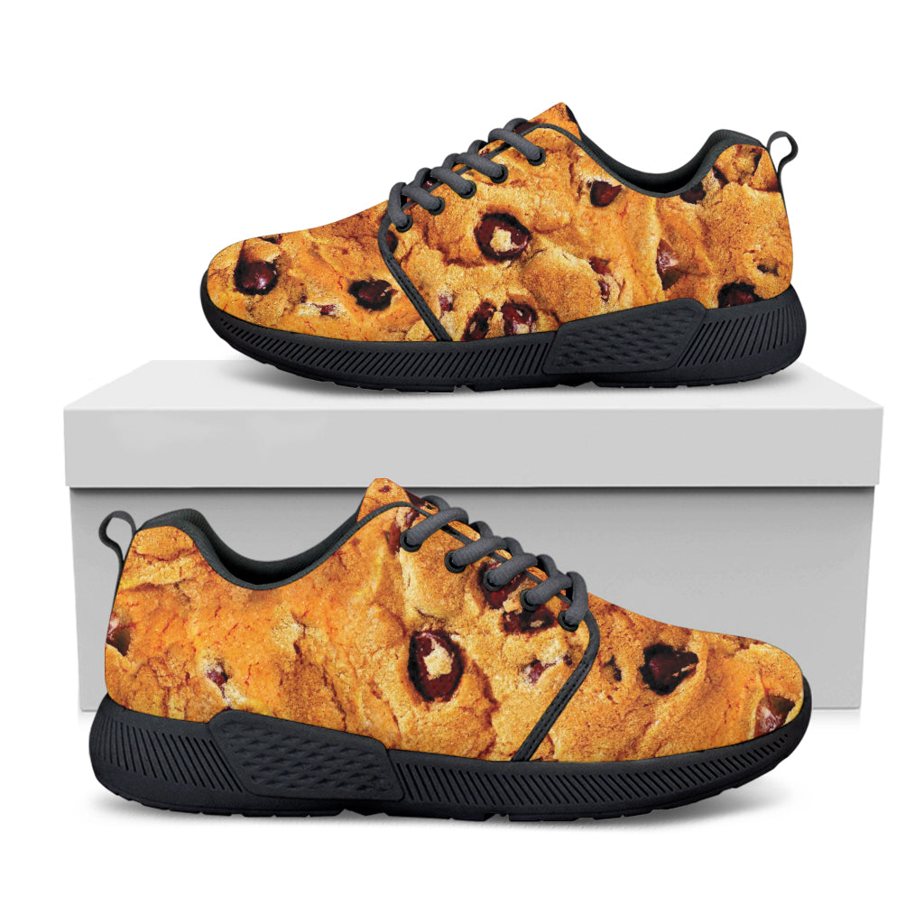 Chocolate Chip Cookie Print Black Athletic Shoes