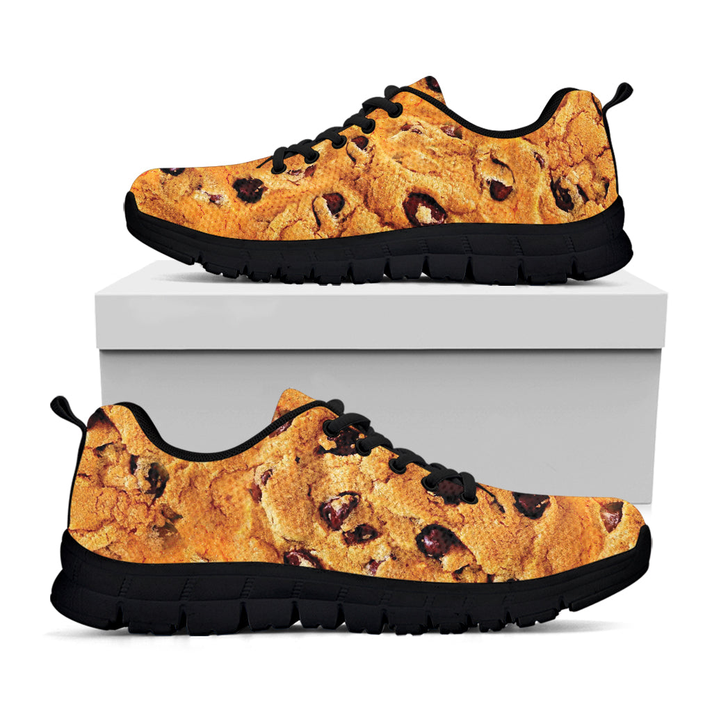 Chocolate Chip Cookie Print Black Sneakers