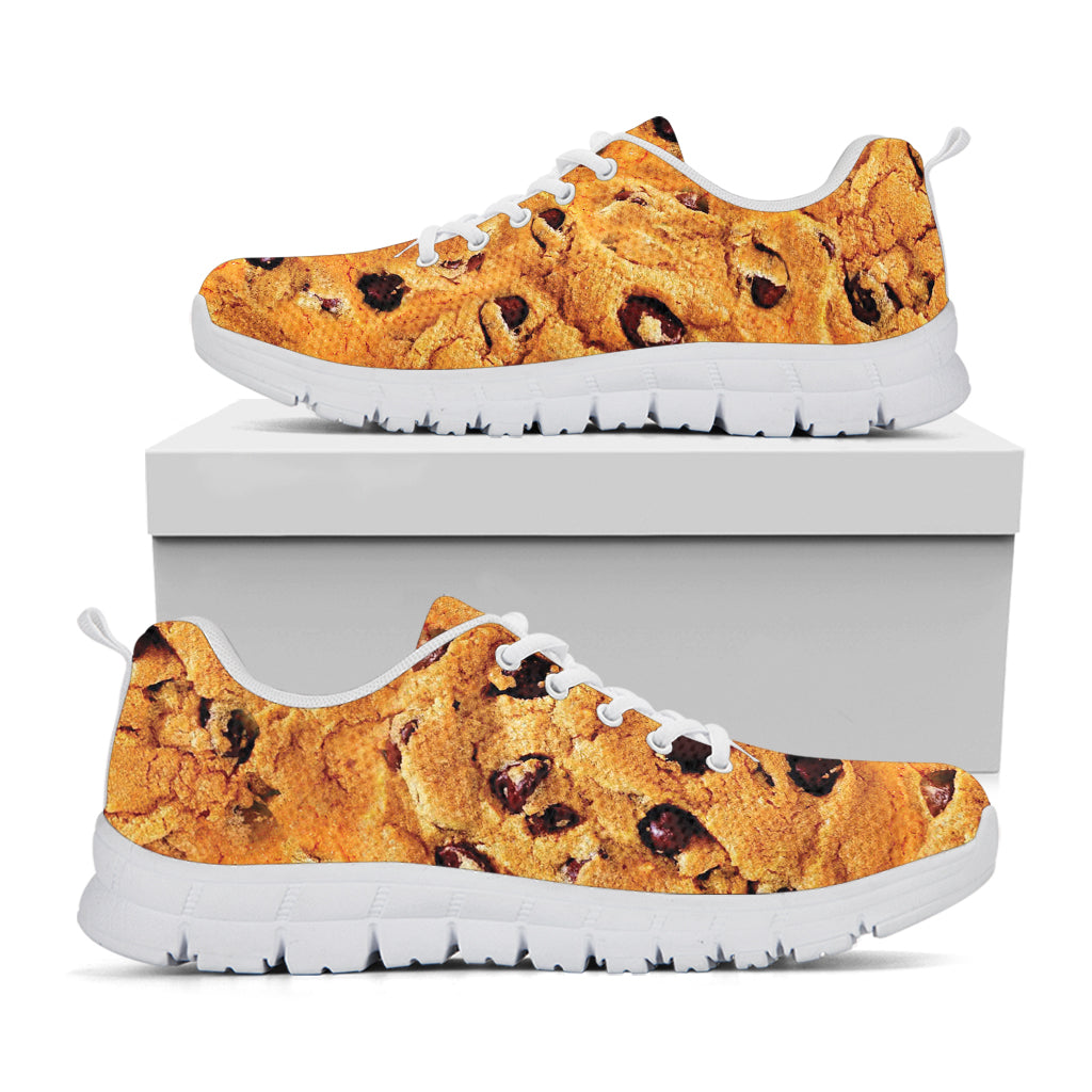 Chocolate Chip Cookie Print White Sneakers