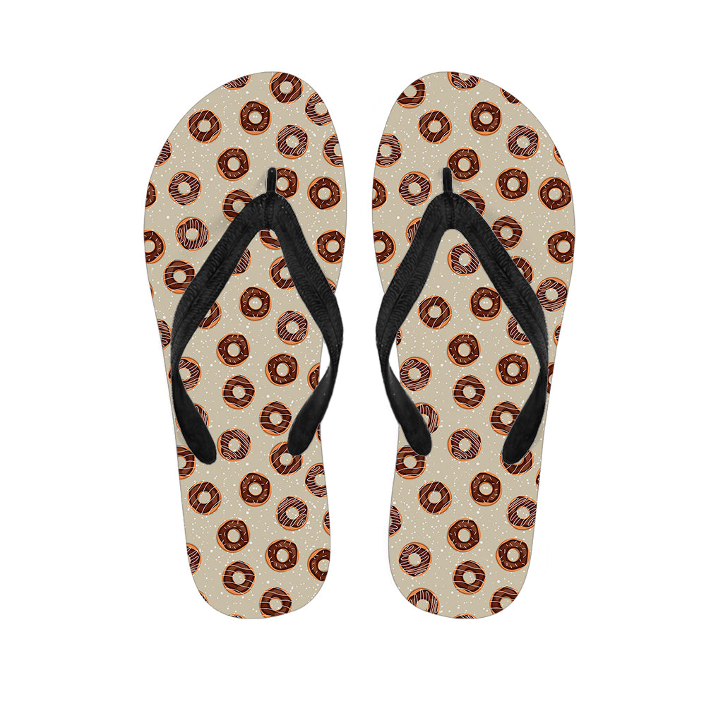 Chocolate Donuts Pattern Print Flip Flops