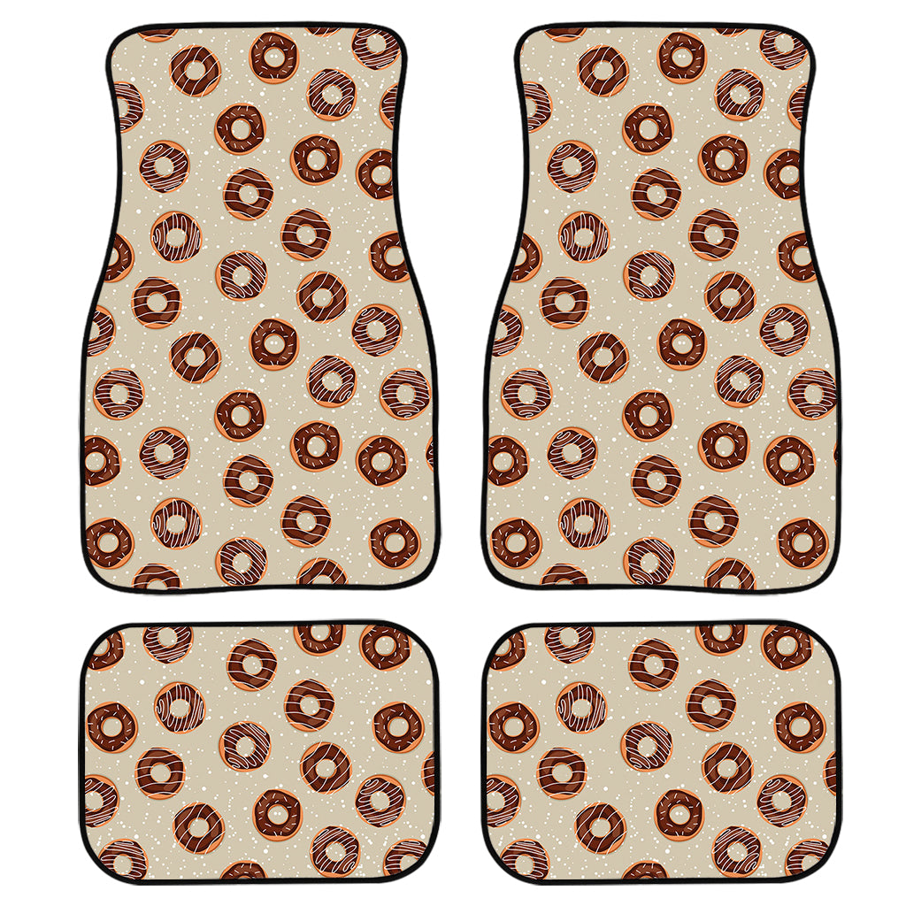 Chocolate Donuts Pattern Print Front and Back Car Floor Mats