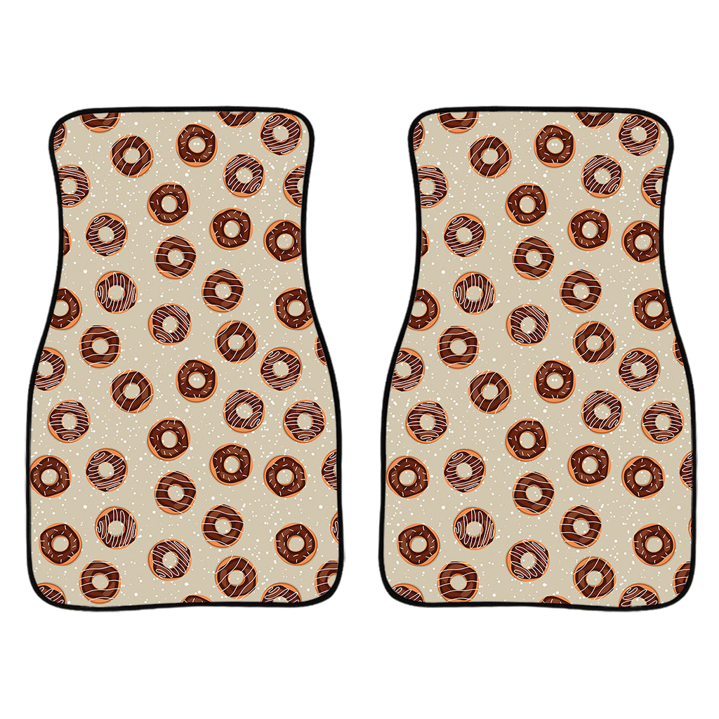 Chocolate Donuts Pattern Print Front Car Floor Mats