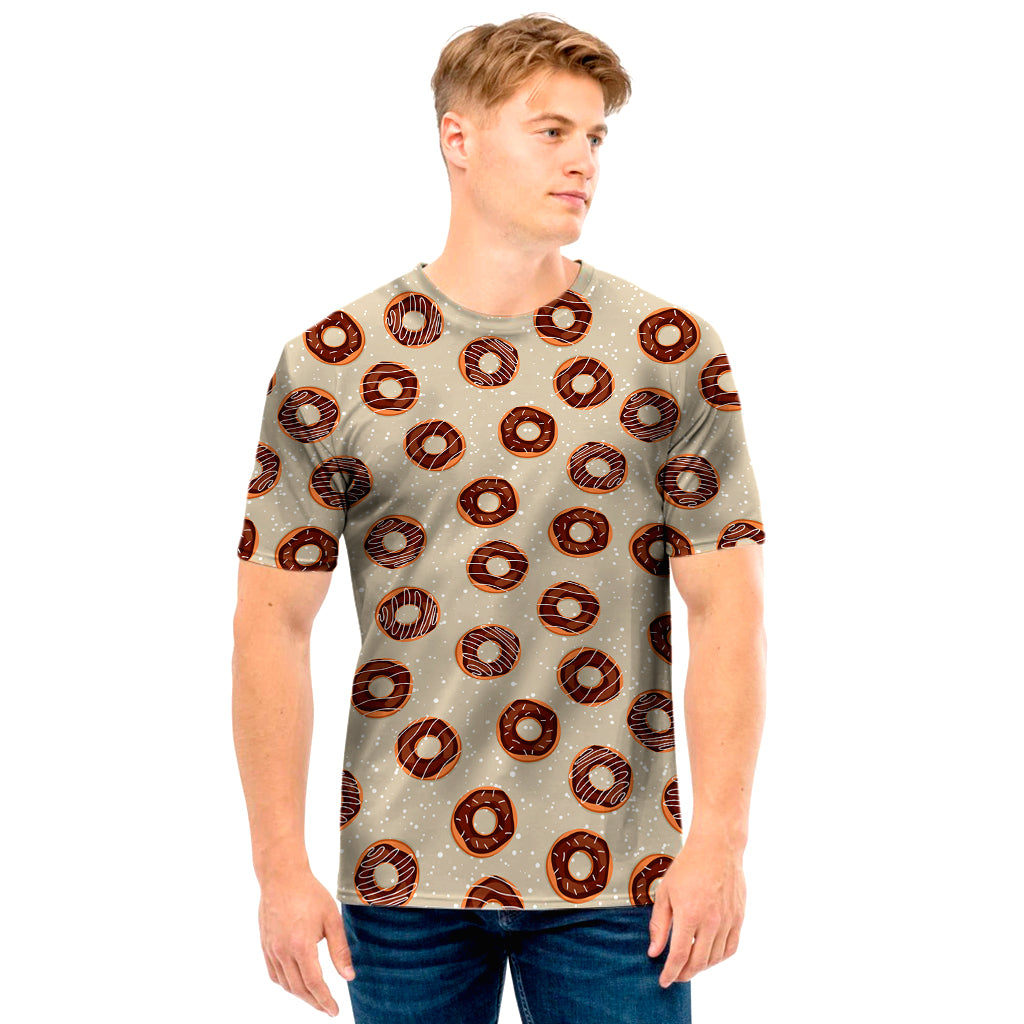 Chocolate Donuts Pattern Print Men's T-Shirt