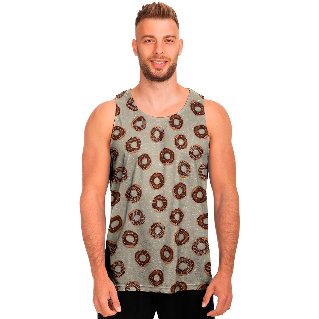 Chocolate Donuts Pattern Print Men's Tank Top