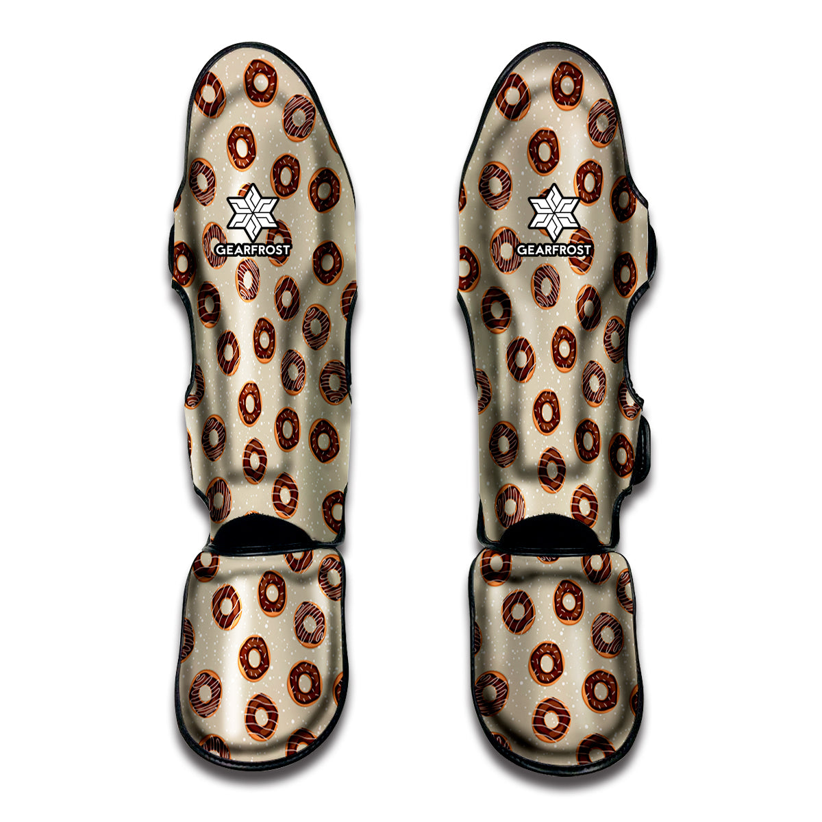 Chocolate Donuts Pattern Print Muay Thai Shin Guards