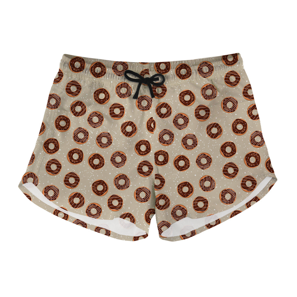 Chocolate Donuts Pattern Print Women's Shorts